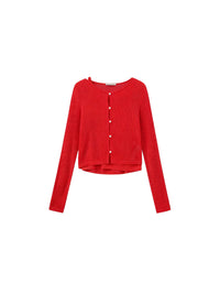Sheer Ribbed Knit Two-Piece Set | Red