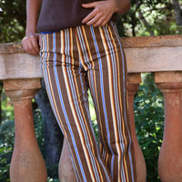 Inés Striped Chocolate Brown Jeans