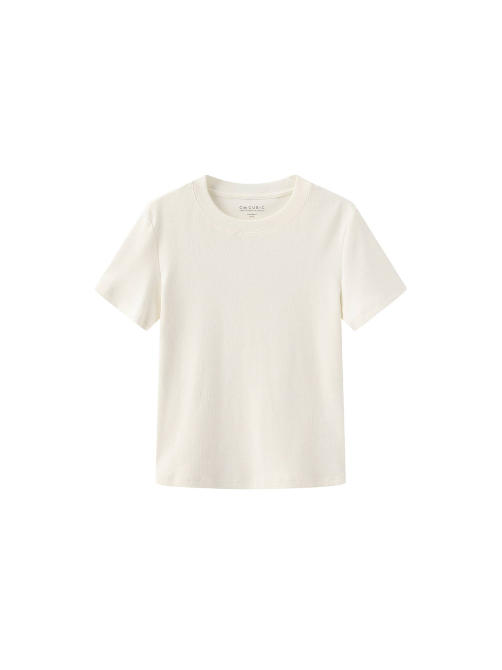 C BY CUBIC Crew Neck Short-Sleeve T-Shirt | White