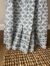 Maxi Woodblock Printed Skirt | Blue
