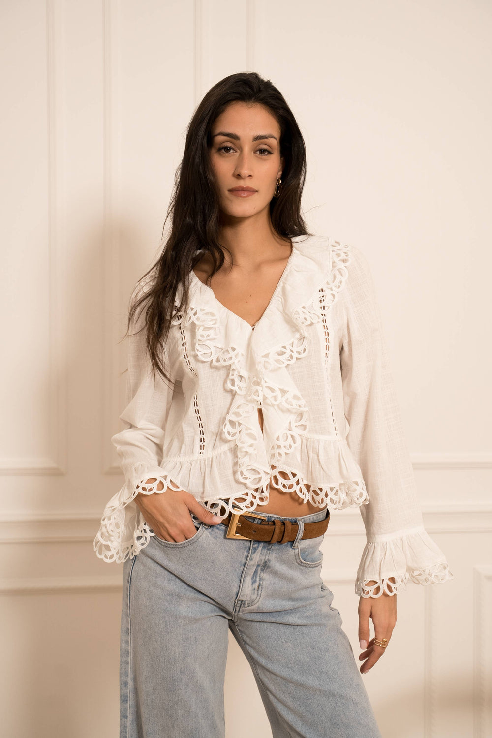 Charlie Cotton Ruffle Blouse