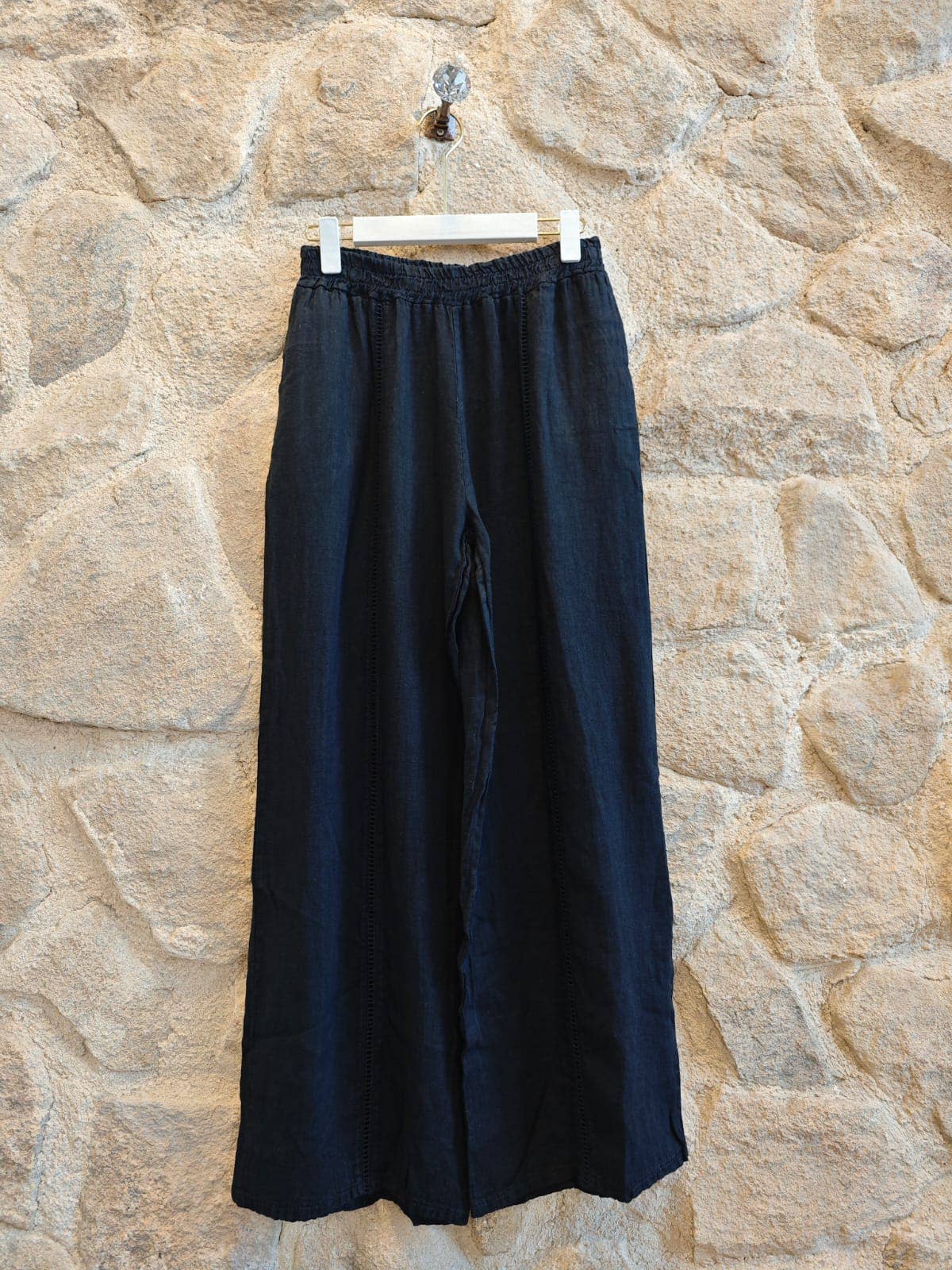 Lace Detail Linen Trousers