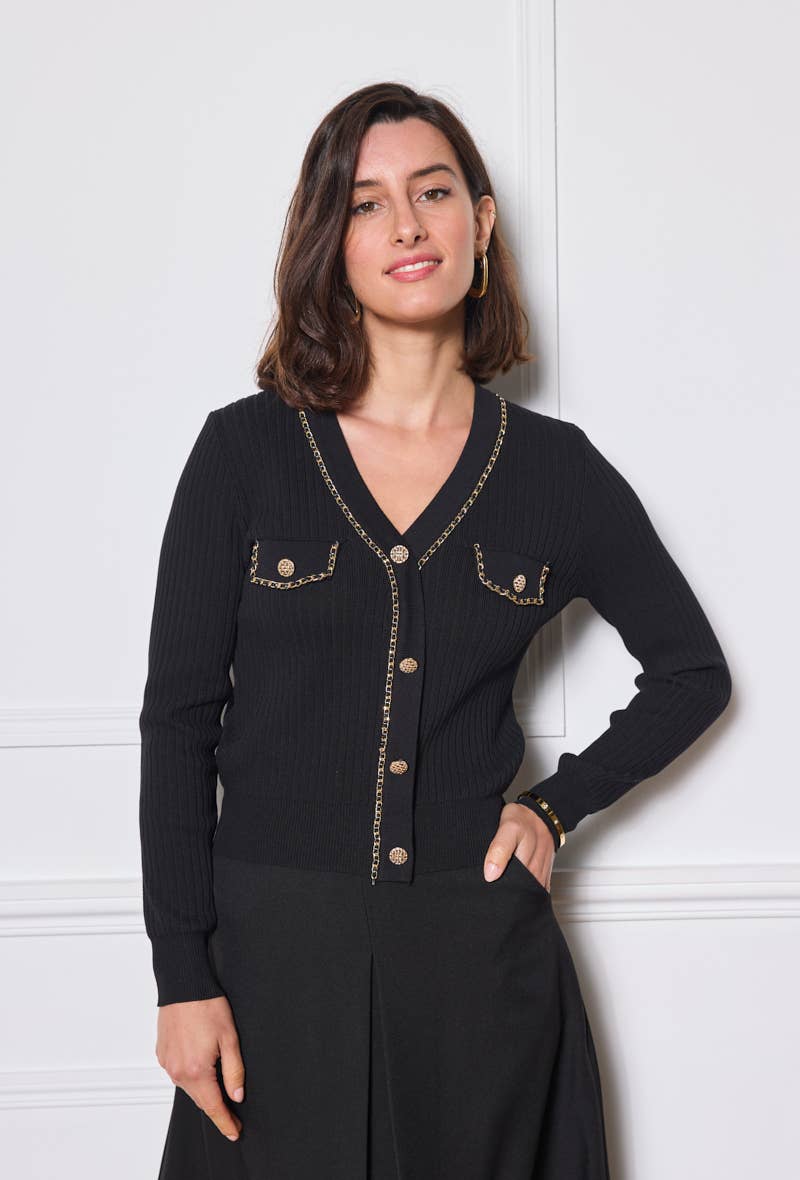 Black Chanel Style Pull-over Jumper