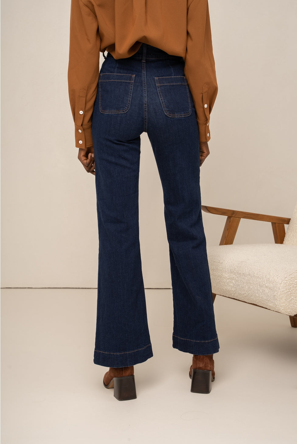 Elena Flare Navy Wash Jeans
