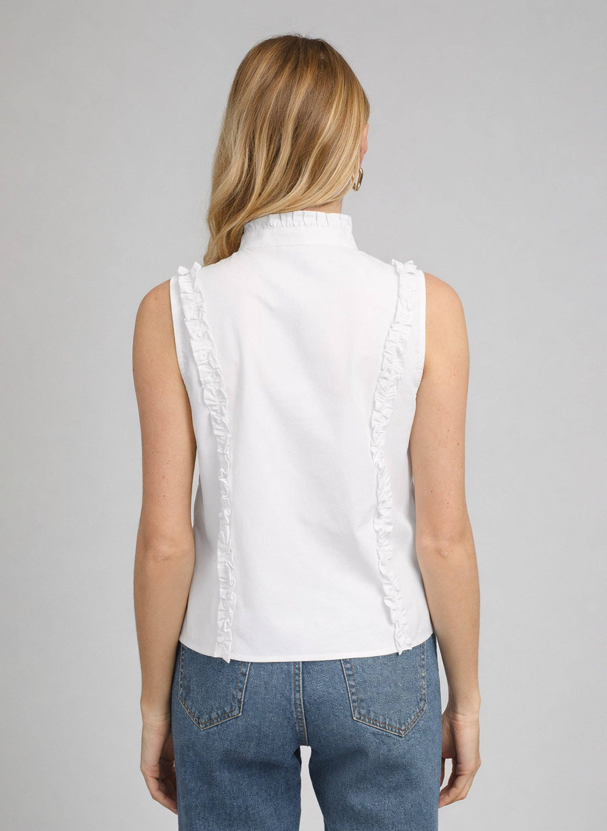Sloane Sleeveless Shirt | White