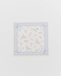 Bow & Floral Blue Square Scarf