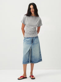 CUBIC Lyocell Blend Off-Shoulder Fitted Top