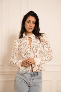 High Neck Lace Blouse