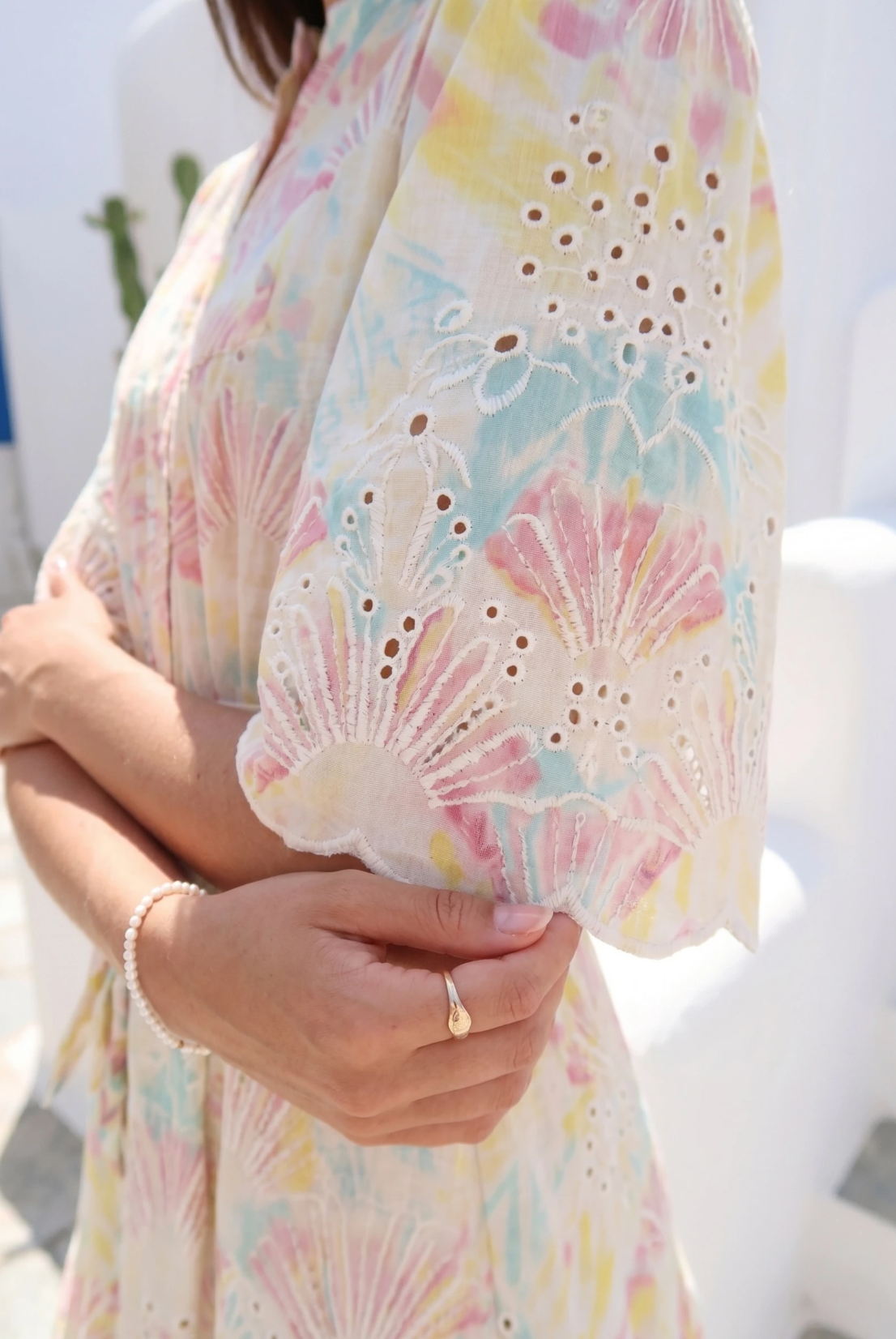 Long Cotton Embroidered Dress