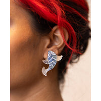 Koi Fish Stud Earrings - Gold