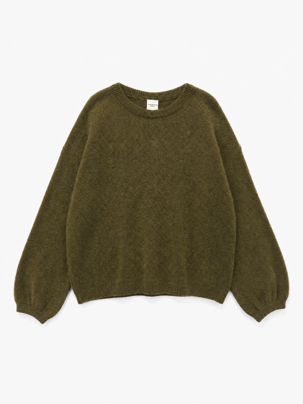 Wool Blend Balloon Sleeve Jumper | Khaki
