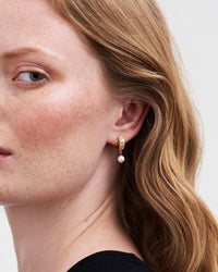 Blackberry Bramble Pearl Drop Gold Earrings