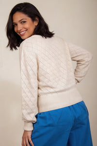 Pointelle Cardigan with Hearts | Off White