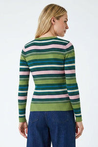 Julia Stripe Jumper | Epsom Green