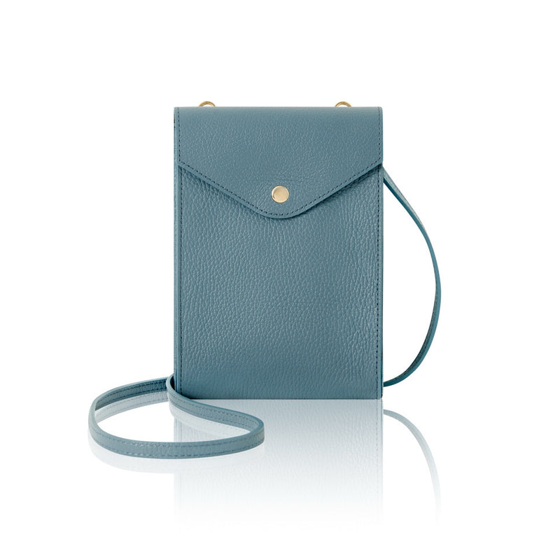 Leather Flap over Handbag with Long Strap