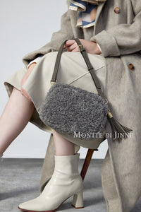 Faux Shearling & Leather Cross Body Bag