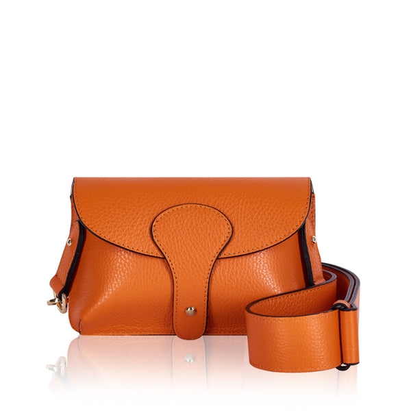 Wide Strap Cross Body Flap Leather Bag