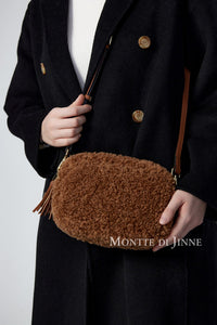 Faux Shearling & Leather Cross Body Bag