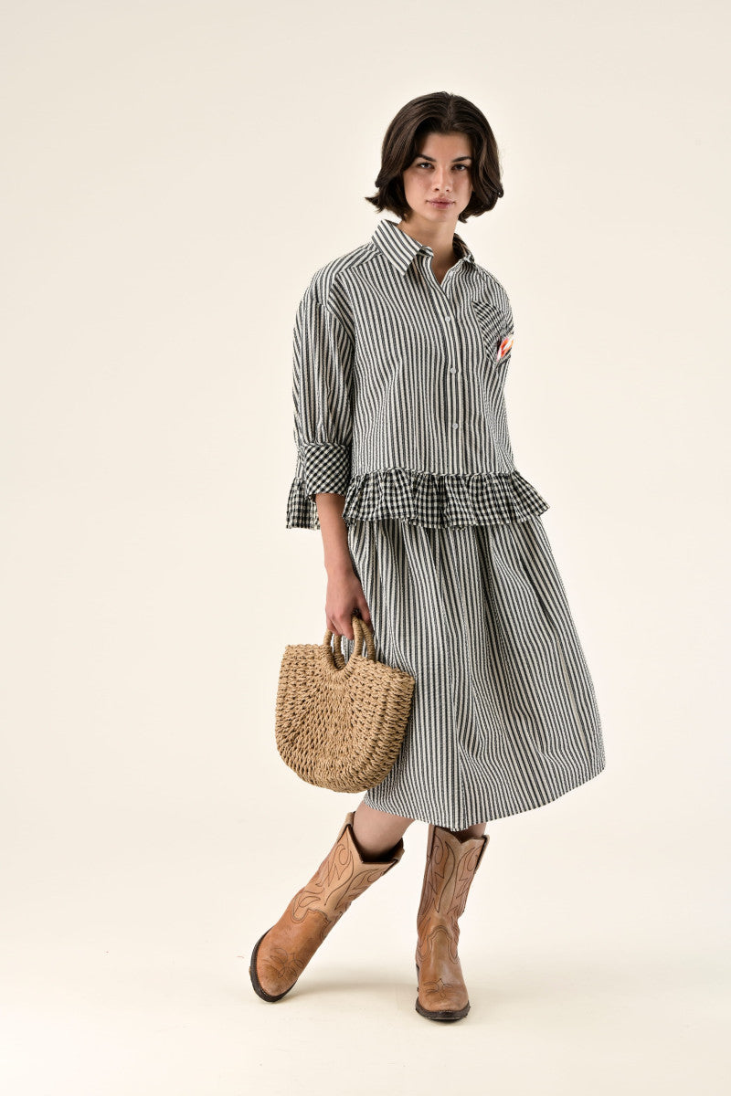 Audine Skirt | Black & Ecru