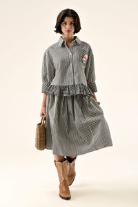 Audine Skirt | Black & Ecru