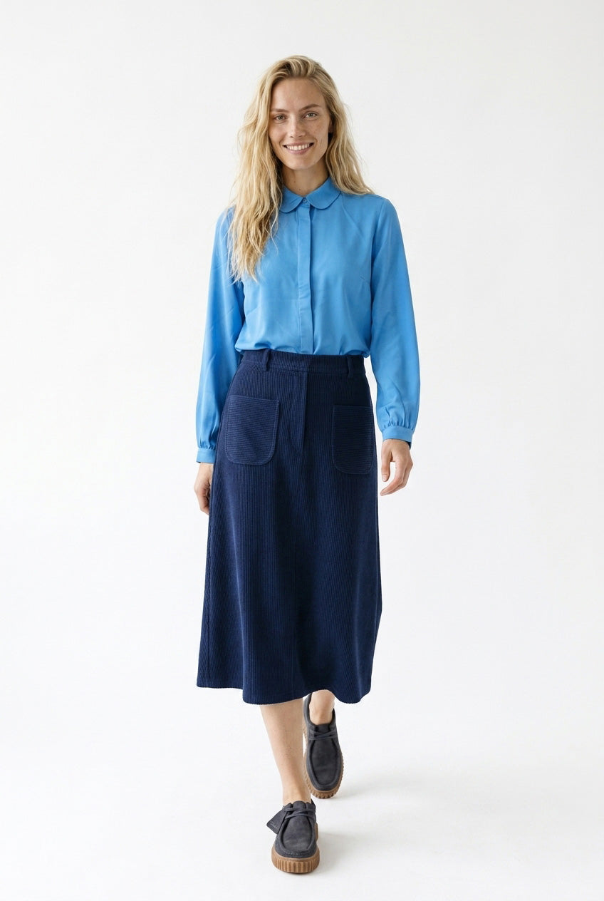 Sabrina Cord Skirt | Navy