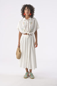 Serena Top | Embroidered White