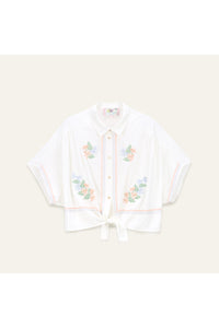 Serena Top | Embroidered White