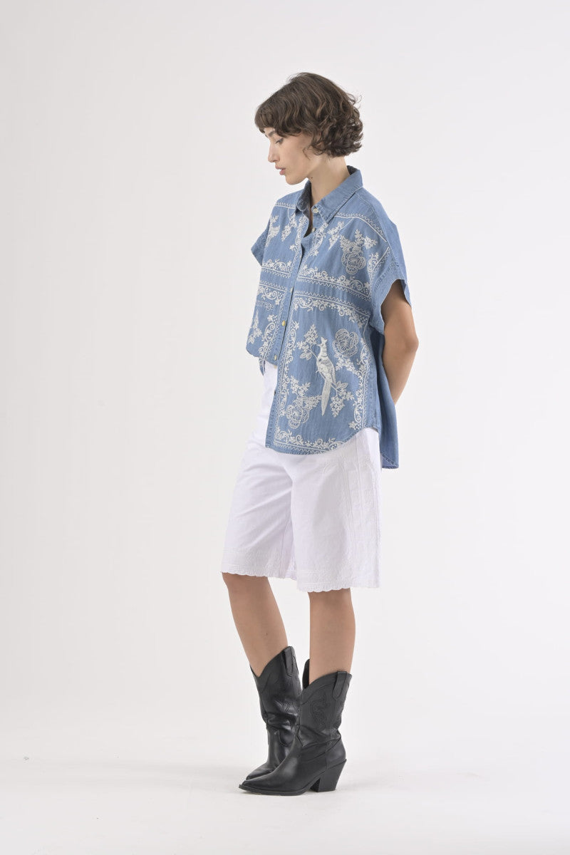 Thana Embroidered Chambray Shirt