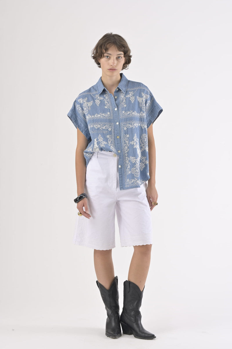 Thana Embroidered Chambray Shirt